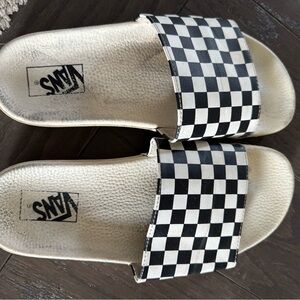 Vans Checkered Slide Sandals - Black White